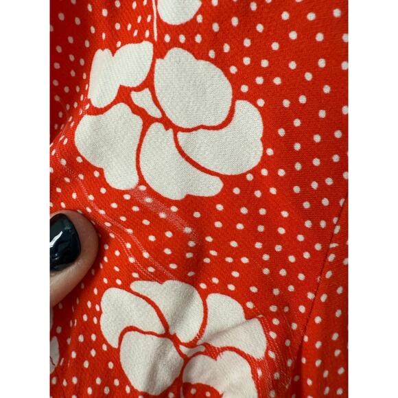 Boden Ruth Midi Dress Red Floral SIze 4L US/ 8L UK - Picture 8 of 9